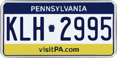 PA license plate KLH2995