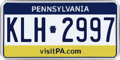 PA license plate KLH2997