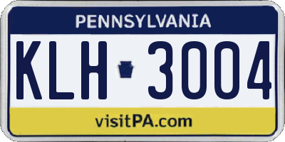 PA license plate KLH3004