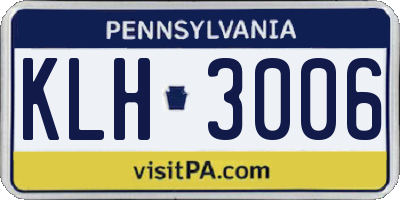 PA license plate KLH3006