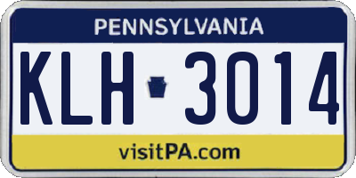 PA license plate KLH3014