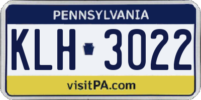 PA license plate KLH3022