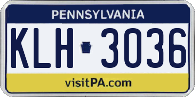 PA license plate KLH3036