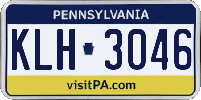 PA license plate KLH3046