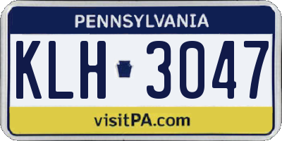 PA license plate KLH3047