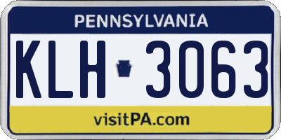 PA license plate KLH3063