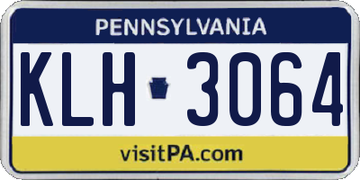 PA license plate KLH3064