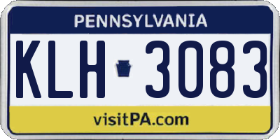 PA license plate KLH3083
