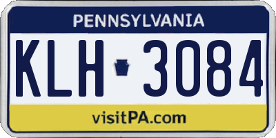 PA license plate KLH3084