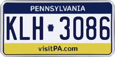PA license plate KLH3086