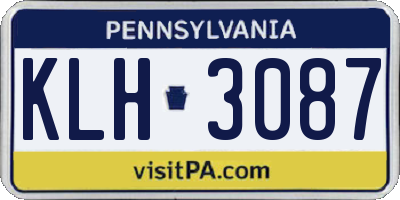PA license plate KLH3087
