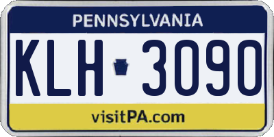 PA license plate KLH3090