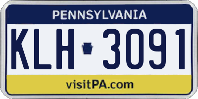PA license plate KLH3091