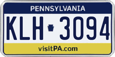 PA license plate KLH3094