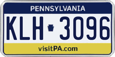 PA license plate KLH3096
