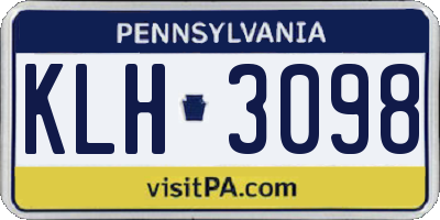 PA license plate KLH3098