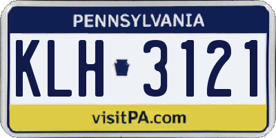 PA license plate KLH3121