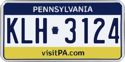 PA license plate KLH3124