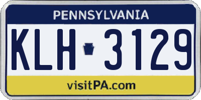 PA license plate KLH3129