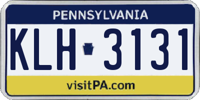 PA license plate KLH3131