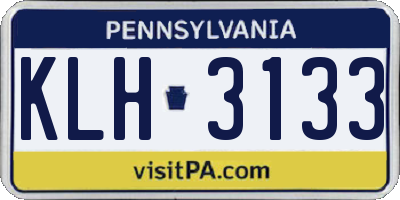 PA license plate KLH3133