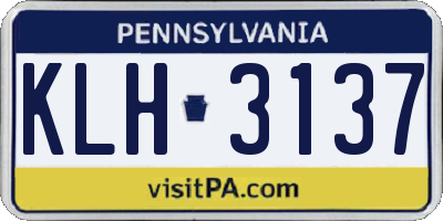 PA license plate KLH3137