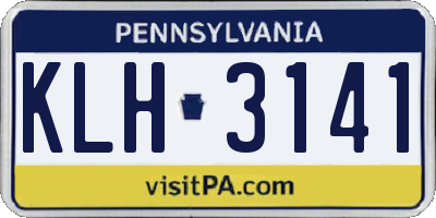 PA license plate KLH3141