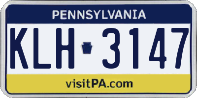PA license plate KLH3147
