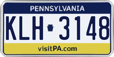 PA license plate KLH3148