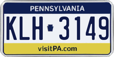 PA license plate KLH3149