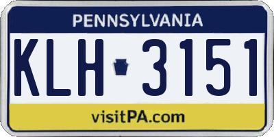 PA license plate KLH3151