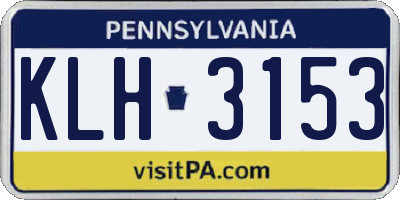 PA license plate KLH3153