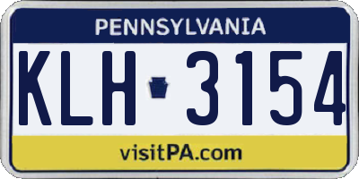 PA license plate KLH3154