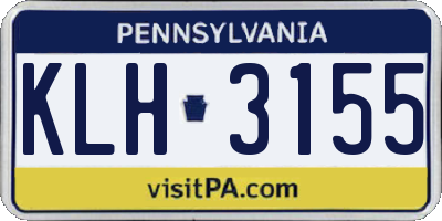 PA license plate KLH3155