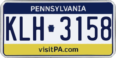 PA license plate KLH3158