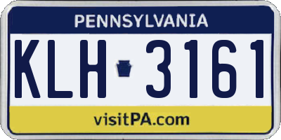 PA license plate KLH3161