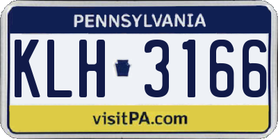PA license plate KLH3166