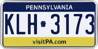 PA license plate KLH3173