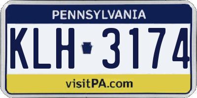 PA license plate KLH3174