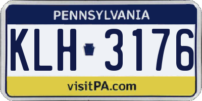 PA license plate KLH3176