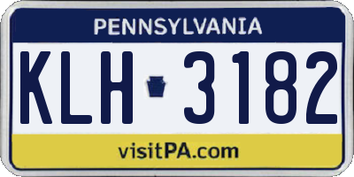 PA license plate KLH3182
