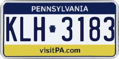 PA license plate KLH3183