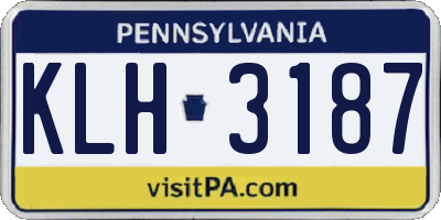 PA license plate KLH3187