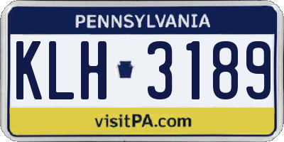 PA license plate KLH3189