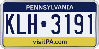 PA license plate KLH3191