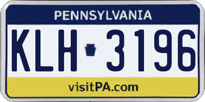 PA license plate KLH3196