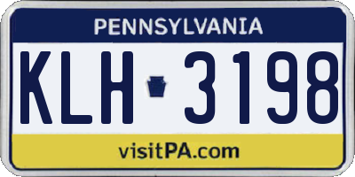 PA license plate KLH3198