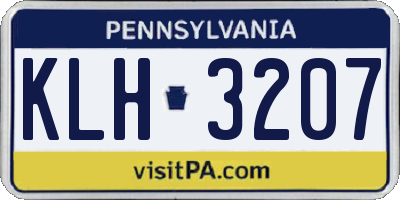 PA license plate KLH3207