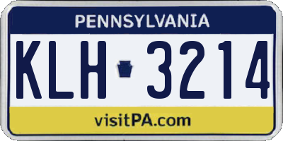 PA license plate KLH3214