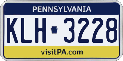 PA license plate KLH3228